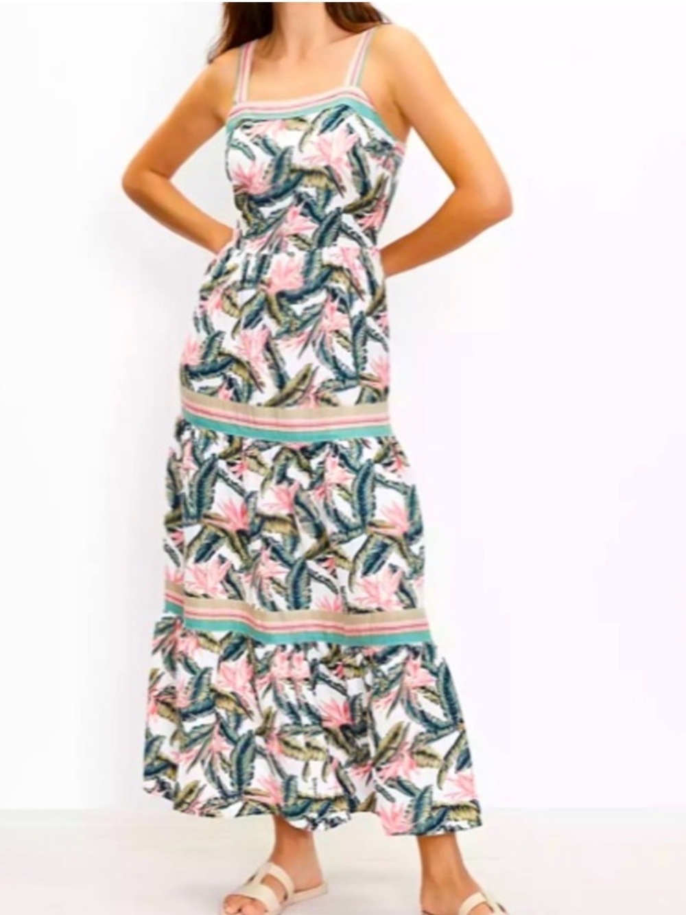 LOFT Paradise Tiered Maxi Dress